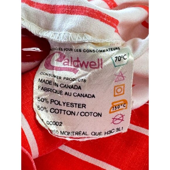 Vintage 70s pillowcases, red white stripes pattern, pair of casings - Picture 6 of 9